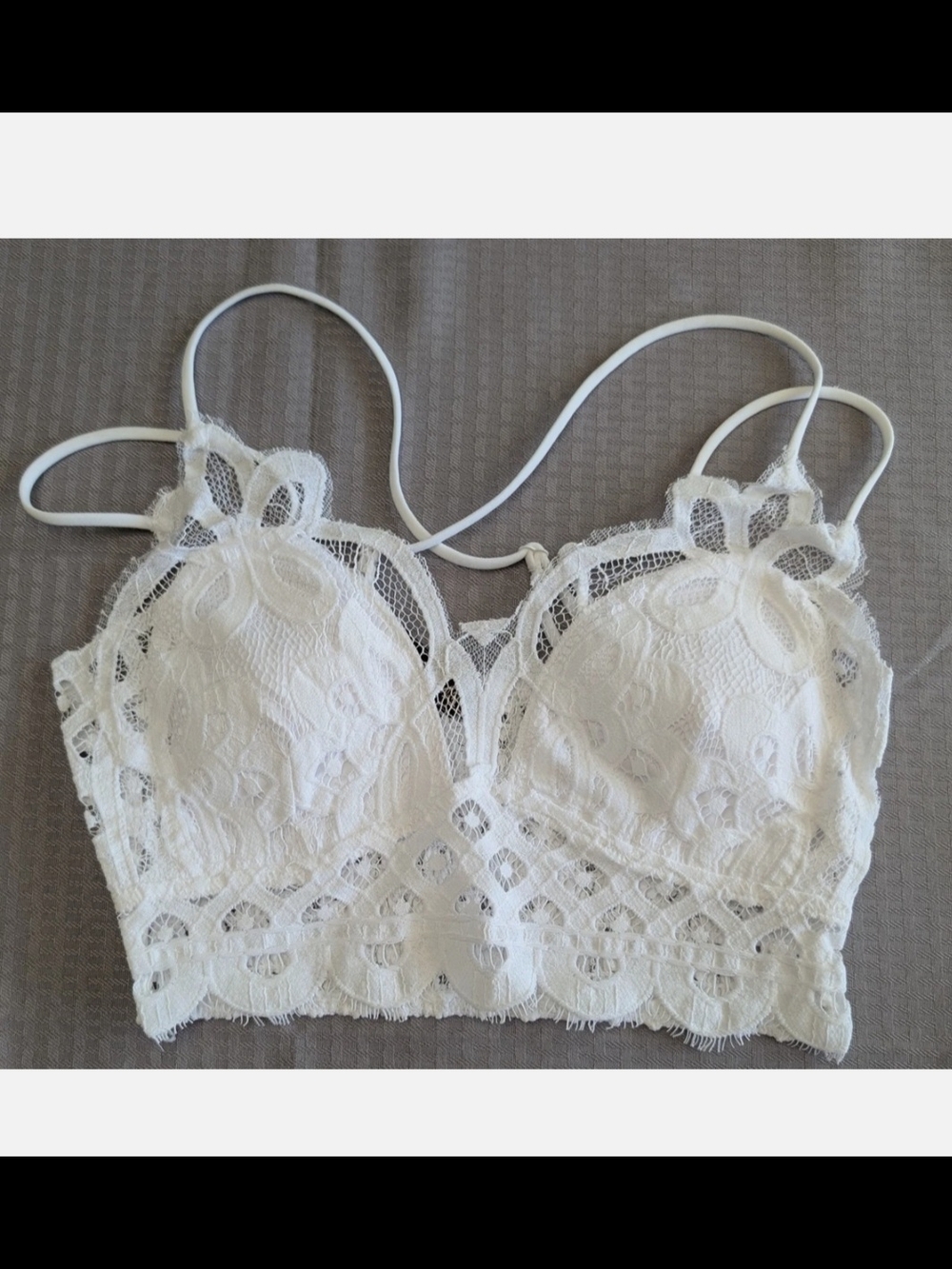 Zenana Women's Floral Lace Bralette Smocked Back Padded LT-6333Y Sz Various